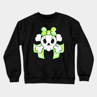 Pretty skulls green ribbon Crewneck Sweatshirt